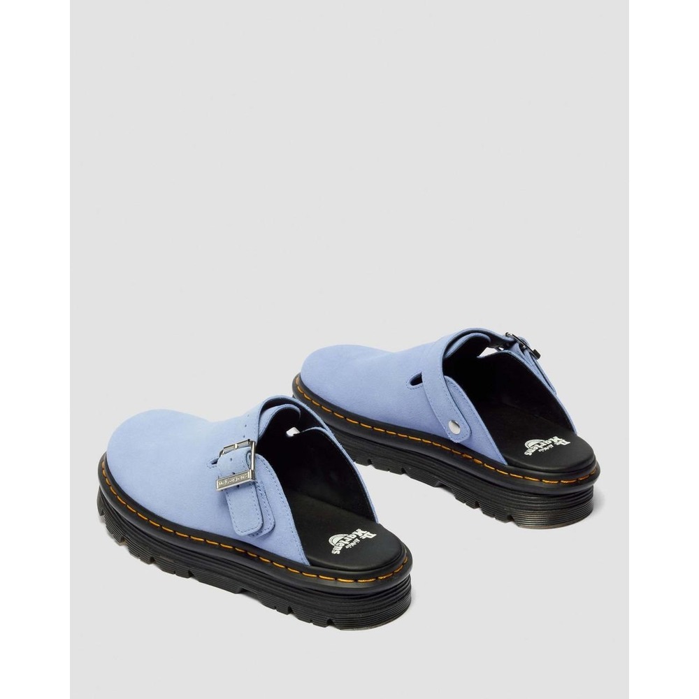 NEW Dr. Martens Zebzag Suede Slingback Platform Mules Cornflower Blue Unisex - Picture 4 of 13